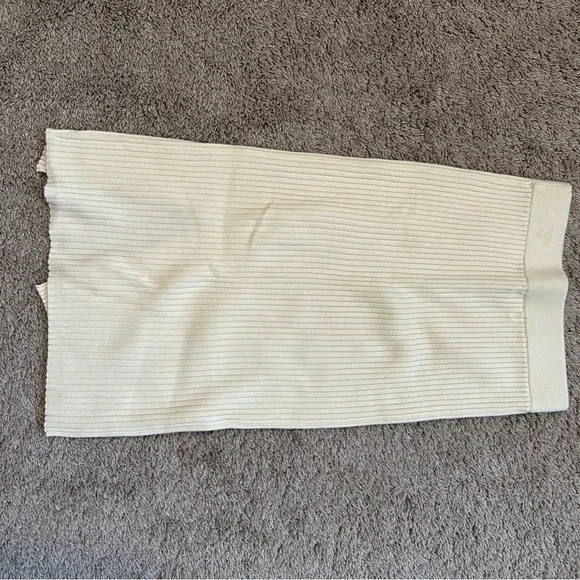 Anthropologie Cream Ribbed Pencil Skirt - Picture 3 of 3